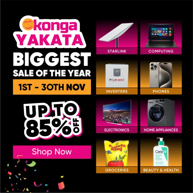 Konga Yakata Black Friday Feast Consumers with 85% Discount on All Items as Sales Start